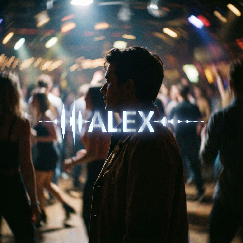 시끄러운 파티 속 흐릿한 군중 속에서 오직 그 사람의 이름만 선명한 음파나 빛나는 글자로 공중에 떠 있는 모습이다.