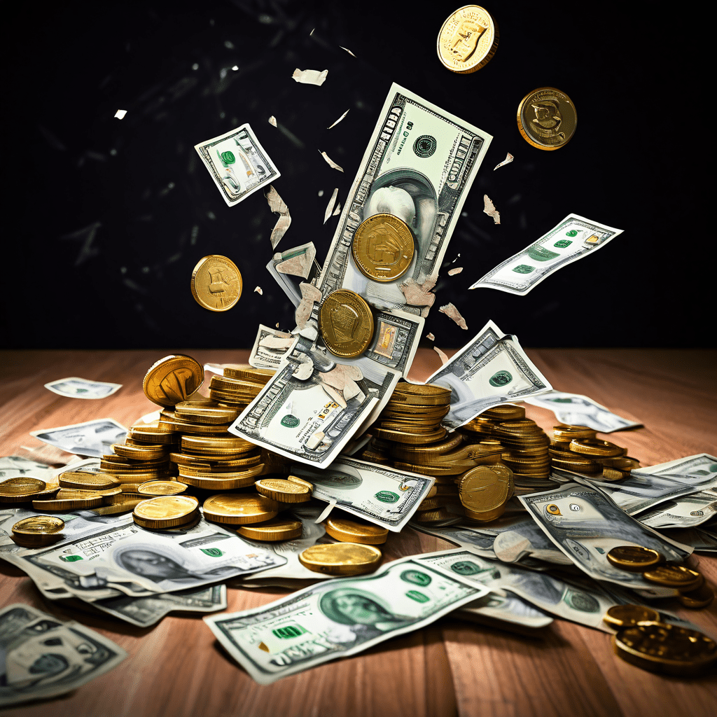 금색 동전과 녹색 지폐가 금이 간 SSD의 틈새로 쏟아져 나오며, 불필요한 조각 모음으로 인한 재정적 손실을 상징하는 모습이다.