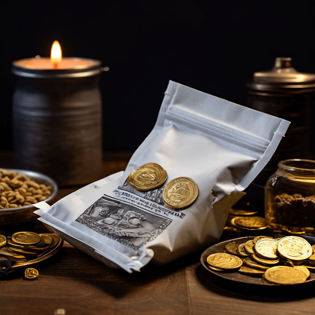 군용 MRE 가열 팩에서 수증기가 나오고, 옆에 놓인 동전과 양팔 저울 한쪽엔 편의를 다른 쪽엔 비용을 올려놓은 모습이다.