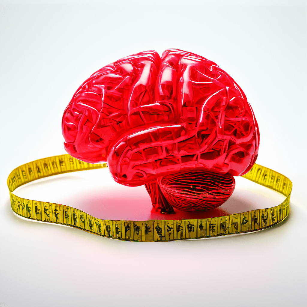 뇌의 보상 중추가 빛나며 금지된 유혹을 상징하는 경고 테이프로 둘러싸인 커다란 빨간 금지 표시를 향해 뻗어 나가는 모습을 보여주는 단면도로, 충동과 욕구 사이의 갈등을 시각적으로 표현한 이미지입니다.