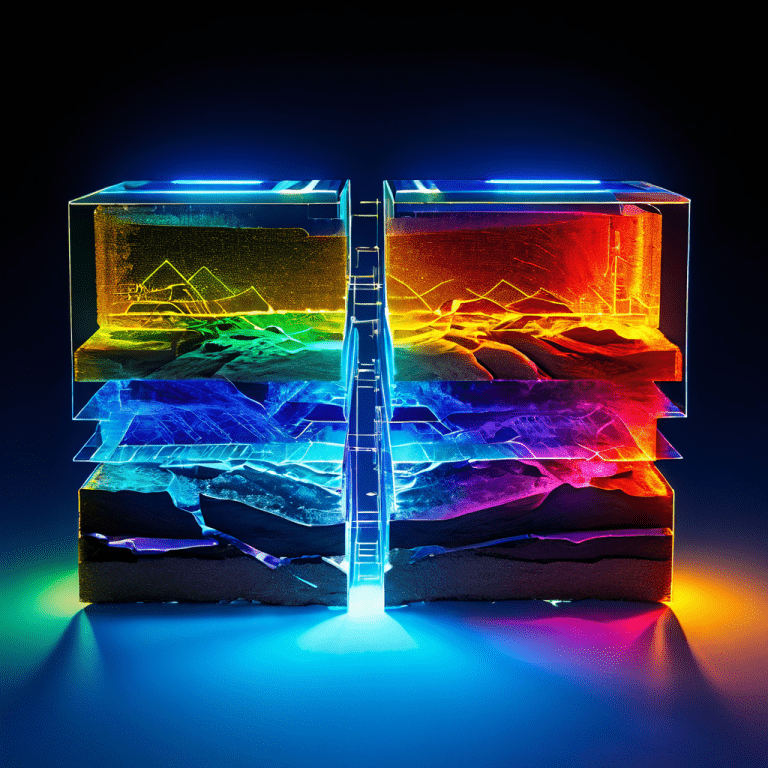 자발광 OLED 층과 백라이트가 필요한 QLED 층의 구조적 차이를 대비한 단면도입니다.