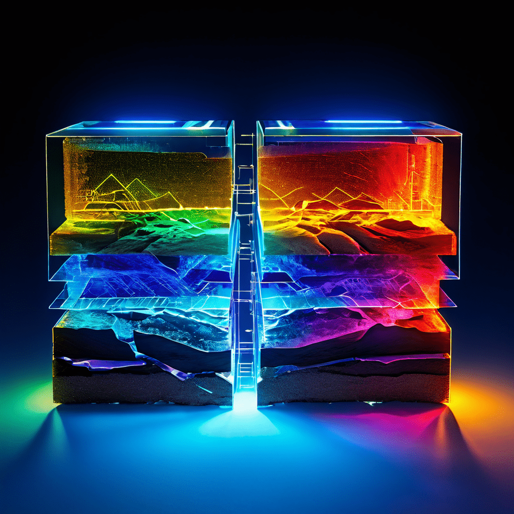 자발광 OLED 층과 백라이트가 필요한 QLED 층의 구조적 차이를 대비한 단면도입니다.